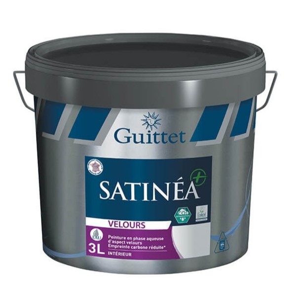 Guittet Satinea + Velours Bas Carbone Peinture Murs - Intérieur